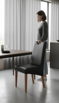 Ontwerpstoel Groep 6x Stoel Set Fauteuil 100% Leer Nieuwe Eetkamer