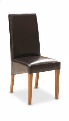 Stel 2x Eetkamerstoelen Stoelen Ontwerper Hout Beklede Stoelen Horeca Eetkamer 100% Leer
