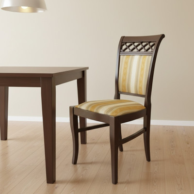 Stel 8x Stoelstoelen Designer Hout Stof Bekledingstoelen Horeca Eetkamer Textiel