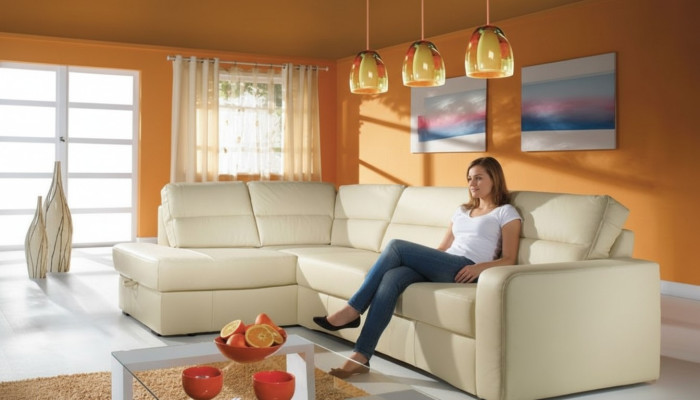 Eckbank Woonlandschap Eck 100% Leer Bankstel Modern