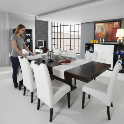 Compleet eetkamer set met eettafel + 6 stoelen, eetkamer set, eetgroep, houten tafel