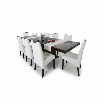 Compleet eetkamer set met eettafel + 6 stoelen, eetkamer set, eetgroep, houten tafel