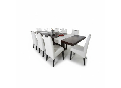 Compleet eetkamer set met eettafel + 6 stoelen, eetkamer set, eetgroep, houten tafel
