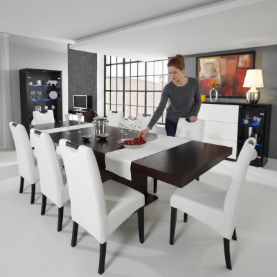 Compleet set eettafel + 8 stoelen eetkamerset eetgroep houten tafel