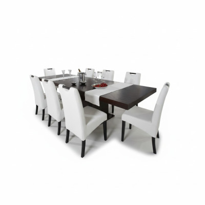 Compleet set eettafel + 8 stoelen eetkamerset eetgroep houten tafel