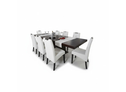 Compleet set eettafel + 8 stoelen eetkamerset eetgroep houten tafel