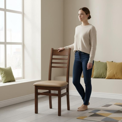Ontwerp 1x Stoel Groep Set Bekleding Nieuwe Eetkamerstoel Set Fauteuil