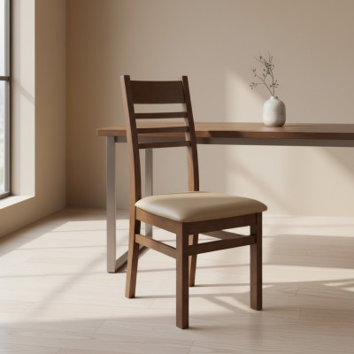 Ontwerpstoel set 2x fauteuil massief houten stoelen eetkamer nieuw gestoffeerde horeca