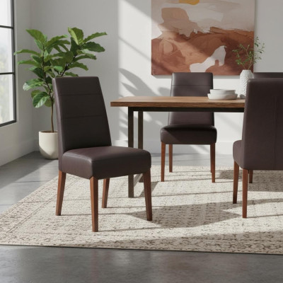 Ligstoel Gastro Design Stoel Hout Bekleding Eetkamer Lederen Stoel Stoelen