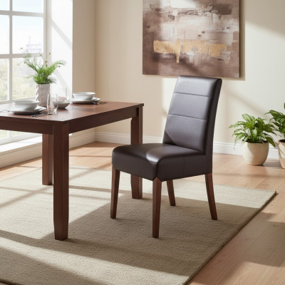 Stel van 4 massief houten eetkamerstoelen, houten gestoffeerde stoelen, gastronomische eetkamerstoelen.