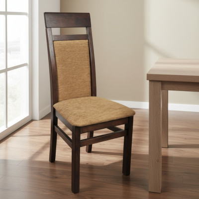 Lening Stoel Massief Houten Fauteuil Hout Stof Bekleding Stoelen Horeca Ontwerp