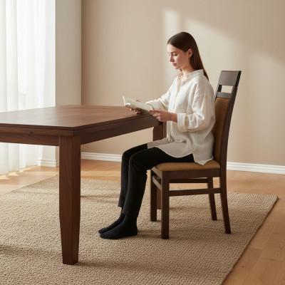 Ontwerp Stoel Set 2x Fauteuil Hout Textiel Stoelen Stof Eetkamer Nieuwe Bekleding