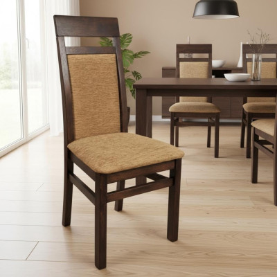 Ontwerp Stoel Set 2x Fauteuil Hout Textiel Stoelen Stof Eetkamer Nieuwe Bekleding
