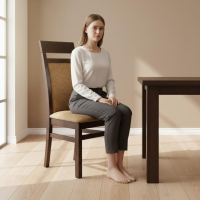 Stoel houten leuning eetkamerstoel leren bekleding groep horeca 20x set stoelen nieuw