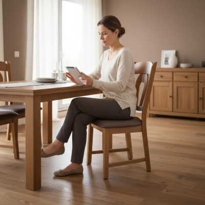 Zet 10x massief houten eetkamerstoelen leren bekleding stoelen gastronomische eetkamer.