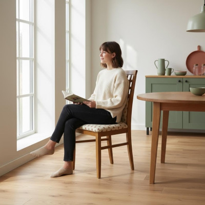 Stel 10x massief houten eetkamerstoelen stoffen bekledingstoel stoelen gastronomische eetkamer
