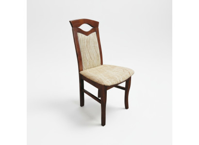 Eetkamerstoel set van 20 massief houten stoelen met stoffen bekleding voor de eetkamer.