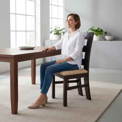 Ontwerp Fauteuil Stoel Hout Stof Bekleding Eetkamer Leer Horeca Stoel