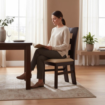 Eetkamerstoel 10x Stoel Set Gewatteerd Massief Hout Horeca Fauteuils Stoelen Leer Nieuw