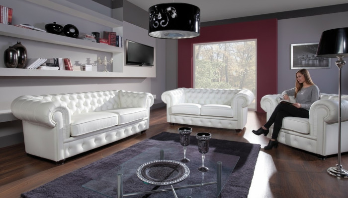 Sofagroep 3+1+1 zits Design Relaxbanken Bekleding Moderne Bankstellen