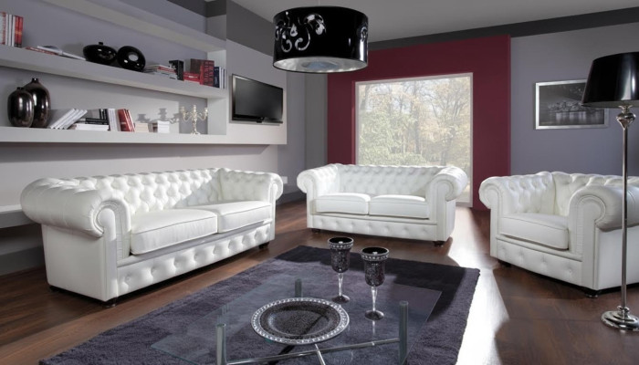 Sofagroep 3+1+1 zits Design Relaxbanken Bekleding Moderne Bankstellen