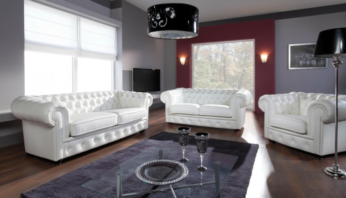 Klassieke Chesterfield bankstel 3+1 zits set Sofa set fluweel Meubels