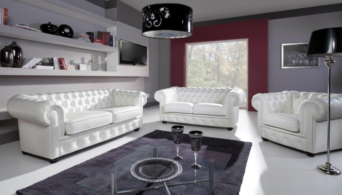 Klassieke Chesterfield bankstel 3+1 zits set Sofa set fluweel Meubels