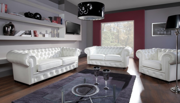Bankstel 2-zits Chesterfield design Relax banken Bekleding Moderne bankstellen