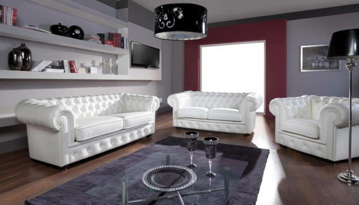 Bankstel 2-zits Chesterfield design Relax banken Bekleding Moderne bankstellen