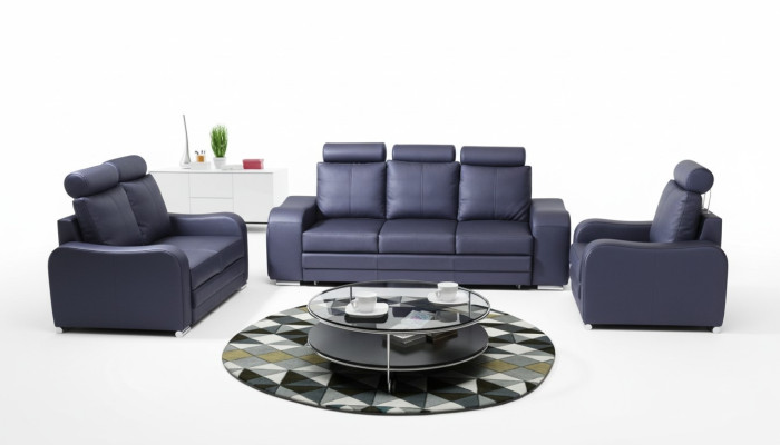 Ontwerpbank 3-zits Relaxbanken Beklede Moderne Driezitsbank 100% Volnerf leer