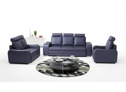 Ontwerpbank 3-zits Relaxbanken Beklede Moderne Driezitsbank 100% Volnerf leer