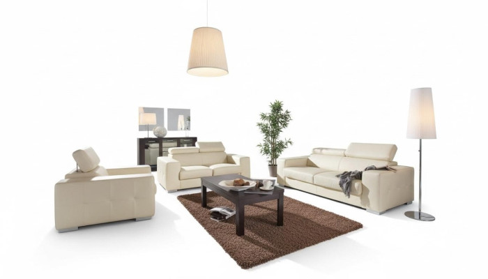 Sofaset 3+1 zits set Design banken gestoffeerde banken lederen decoratie ontspannen