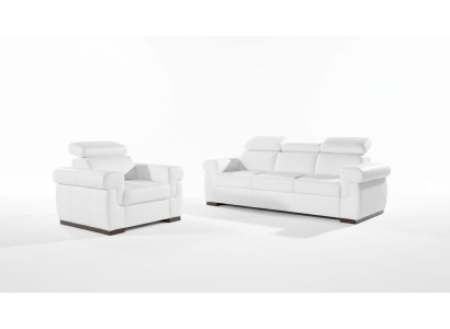 Bankstel 3-zits design bankstellen gestoffeerde banken 100% leer Relax Moderne
