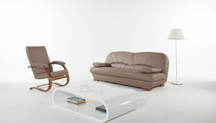 Klassieke woonkamerset 3+1+1 100% echt lederen bankzetel sofa