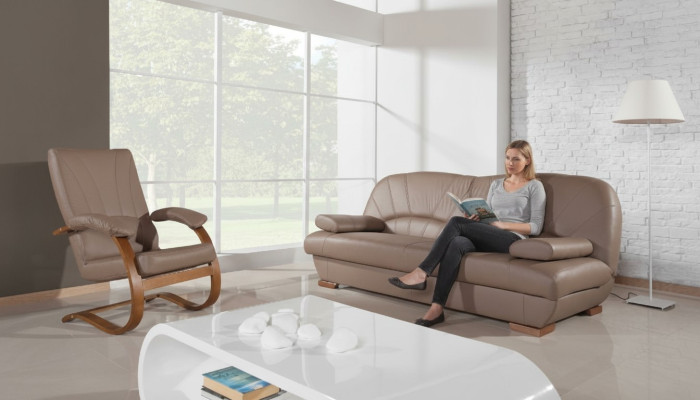 Ontwerp Bank Echt Leer Bankstel 3+1 Zit Moderne Bank Bekleding