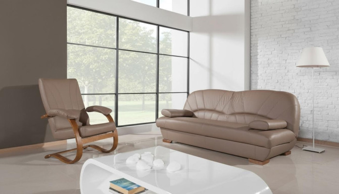 Ontwerp Bank Echt Leer Bankstel 3+1 Zit Moderne Bank Bekleding