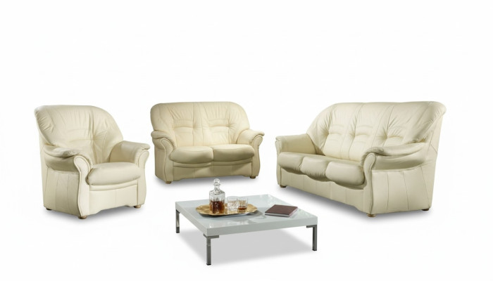 Bankstel echt lederen bankstel 3+2 zitplaatsen modern design stoffen set