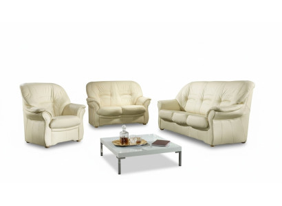 Bankstel echt lederen bankstel 3+2 zitplaatsen modern design stoffen set