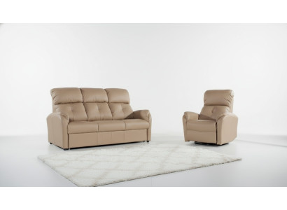 Sofaset van 3+2+1 zitsbank, bank, leren bank, ontspannen, elektrisch.