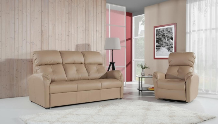 Echtlederen bankstel 3+1 zitplaatsen Modern ontwerp van bankstel Decoratieve bekleding