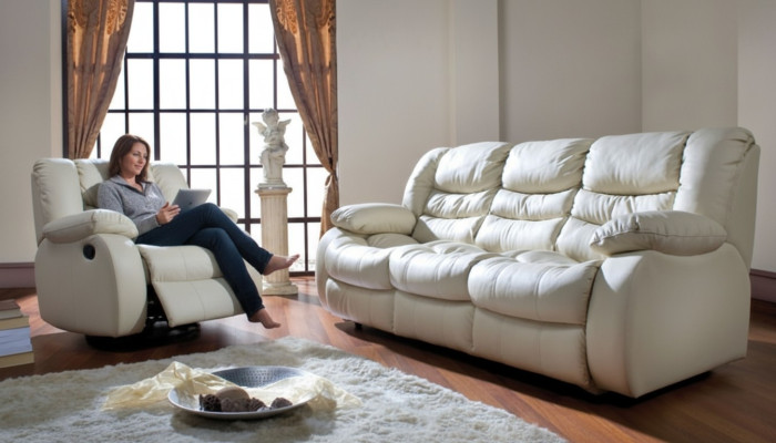 Verstelbare bankstel Elektrische voetsteunen Lederen bank Sofa Cinema