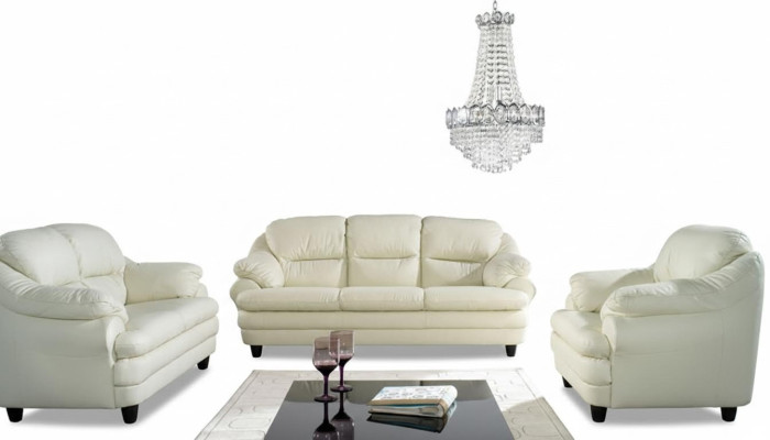 Bankstel 3+2+1 zits set Design banken Beklede banken Relax leren