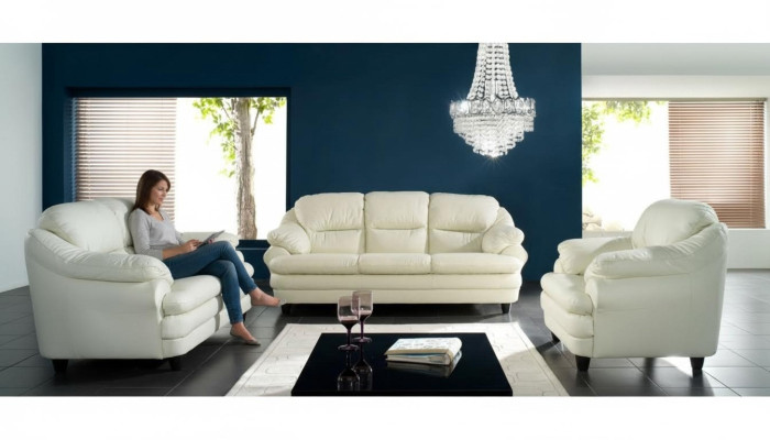 Sofaset 3+1+1 Zits Set Design Banken Bekleding Relax Banken Leer