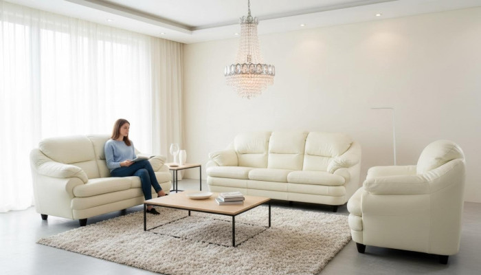 Sofaset 3+1 zits set Design banken Bekleding Decor Bankstellen Leer Relax