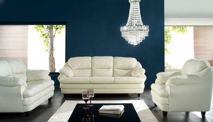 Sofaset 3+1 zits set Design banken Bekleding Decor Bankstellen Leer Relax