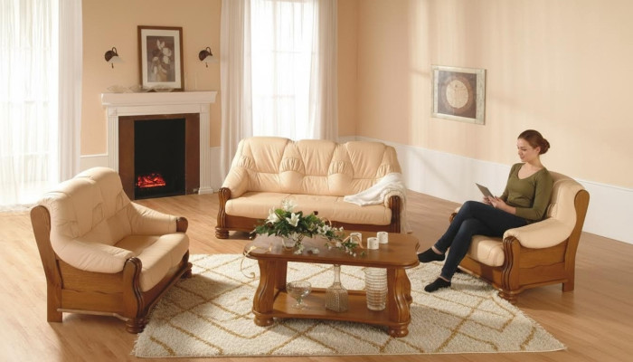 Klassieke leren fauteuil 1-zitsbank bank bank bekleding één persoon 1e nieuw televisie