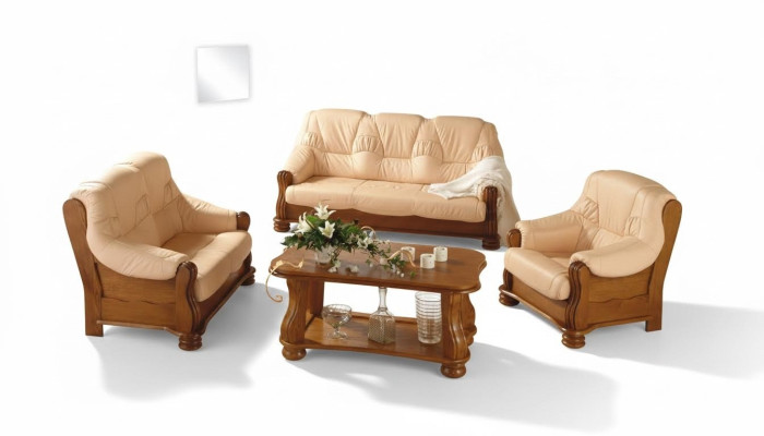Klassieke leren fauteuil 1-zitsbank bank bank bekleding één persoon 1e nieuw televisie