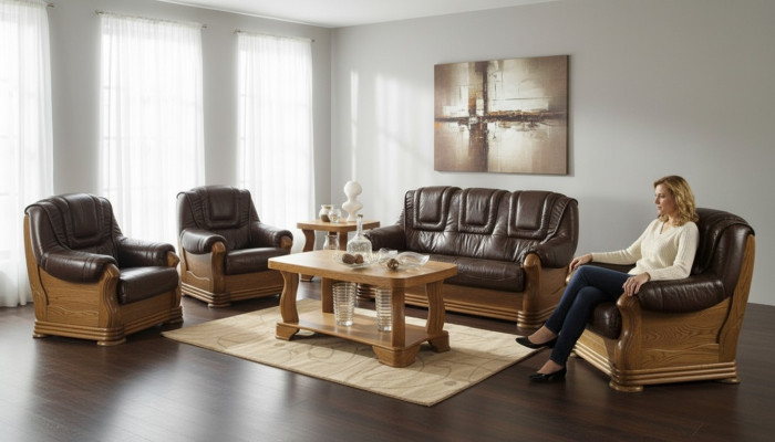 Woonkamer leren bankstellen set van 3 + 2 zits bank bank zitkussen.