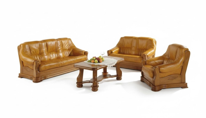 Woonkamer leren bankstel set 3+1 zitsbank bank bank zetel