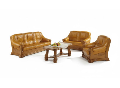 Woonkamer leren bankstel set 3+1 zitsbank bank bank zetel